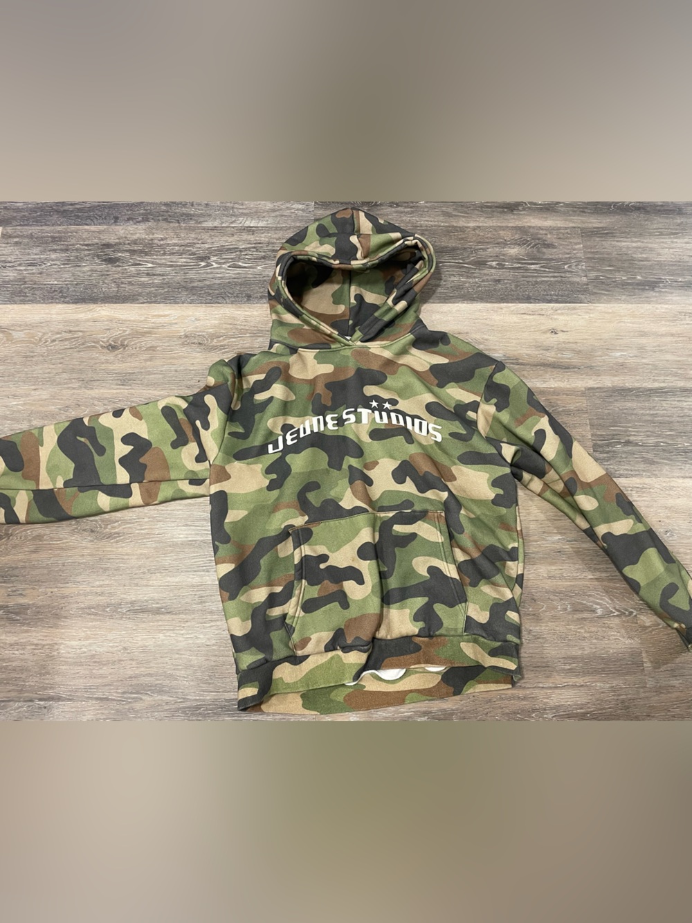 Mens jeune studios Camo Hoodie in Green, Brown & Black